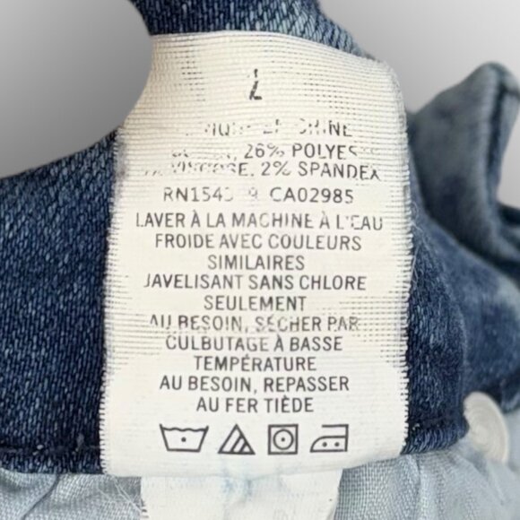 AERO High Rise Curvy Midi Acid Wash Cutoff Denim Shorts Raw Hem Womens Size 2 - Picture 5 of 6